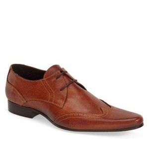 Dune London Rascal Leather Brogue Derby Shoes, Tan